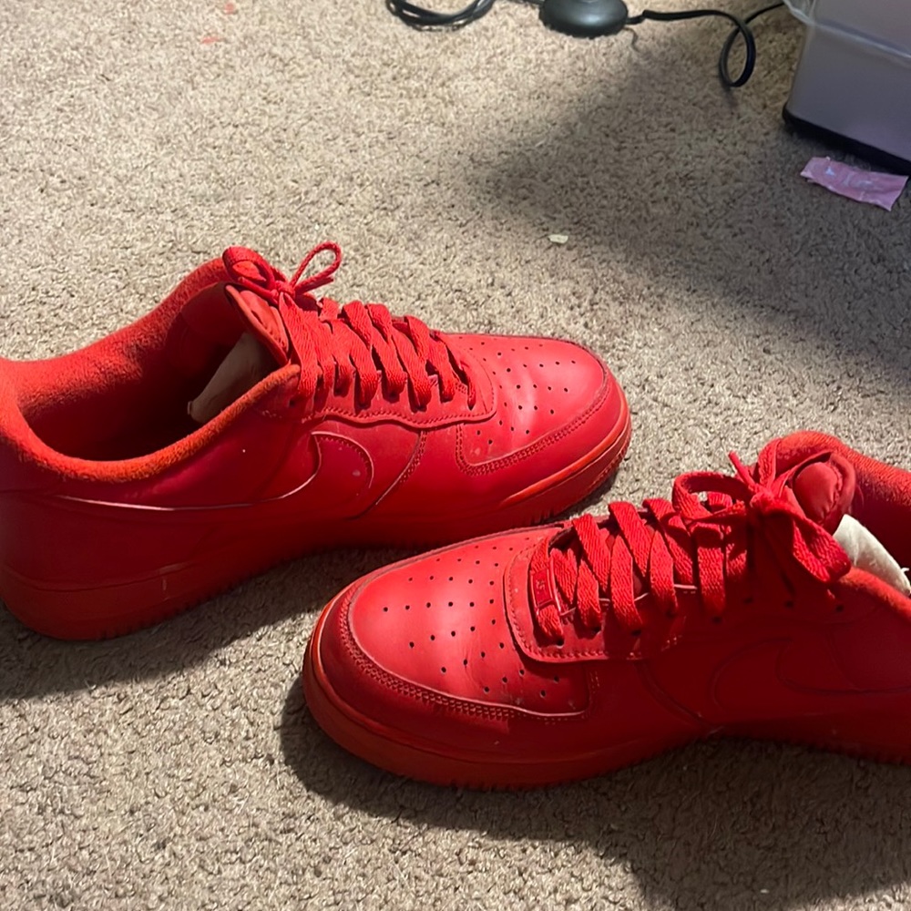 All red Nike Air Force 1